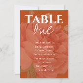 Rust Terracotta Floral Wedding Table Seating Chart (Achterkant)