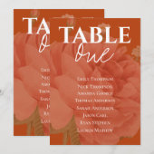 Rust Terracotta Floral Wedding Table Seating Chart (Voorkant / Achterkant)