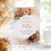 Rust Terracotta Flowers Burnt Oranje Fall Wedding Kaart