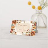 Rust Terracotta Flowers Burnt Oranje Fall Wedding Plaatskaartje (Voorkant)