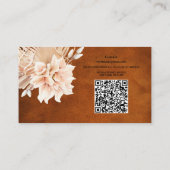 Rust Terracotta Flowers en Pampas Grass Business Visitekaartje (Achterkant)