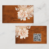 Rust Terracotta Flowers en Pampas Grass Business Visitekaartje (Voorkant / Achterkant)