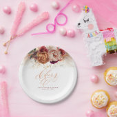 Rust Terracotta Flowers en Pampas Grass Cheers Papieren Bordje (Feest)