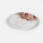 Rust Terracotta Flowers en Pampas Grass Cheers Papieren Bordje (Gekanteld)