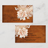 Rust Terracotta Flowers en Pampas Grass Visitekaartje (Voorkant / Achterkant)