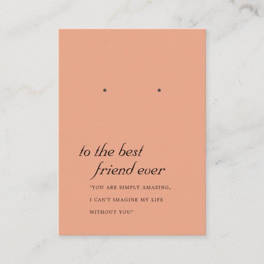 RUST TERRACOTTA FRIEND EARRING DISPLAY CARD PLAATSKAARTJE (Voorkant)