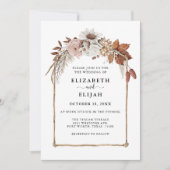 Rust Terracotta Herfst Floral Arch Wedding Kaart (Voorkant)