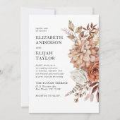 Rust Terracotta Herfst Floral Wedding Kaart (Voorkant)