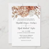 Rust Terracotta Herfst Floral Wedding Kaart (Voorkant)