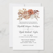Rust Terracotta Herfst Floral Wedding Kaart (Voorkant)