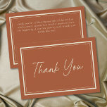 Rust Terracotta Minimalist Frame Wedding Bedankkaart<br><div class="desc">Celebrate your love with this minimalist rust terracotta wedding thank you card design. Featuring a modern double frame,  it's perfect for an elegant autumn ceremony. This earthy,  modern look offers a warm and sophisticated feel for your fall hued wedding. Created by Simply Farmhouse Press.</div>