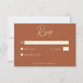 Rust Terracotta Minimalist Leaf Acorn Fall Wedding RSVP Kaartje (Voorkant)