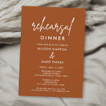 Rust Terracotta Rehearsal Dinner Invitation Kaart<br><div class="desc">Terracotta Rust Rehearsal Dinner Uitnodiging Voeg douanetekst aan de rug toe om het even welke extra informatie te verstrekken nodig voor uw gasten.</div>