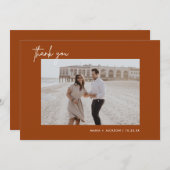 Rust Terracotta Wedding Foto Hartelijk dank Bedankkaart (Voorkant / Achterkant)