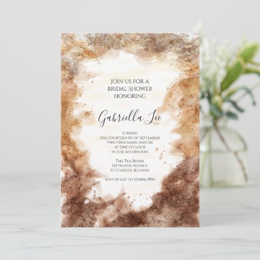 Rust Tones Abstract Waterverf Vrijgezellenfeest Kaart (Staand voorkant)