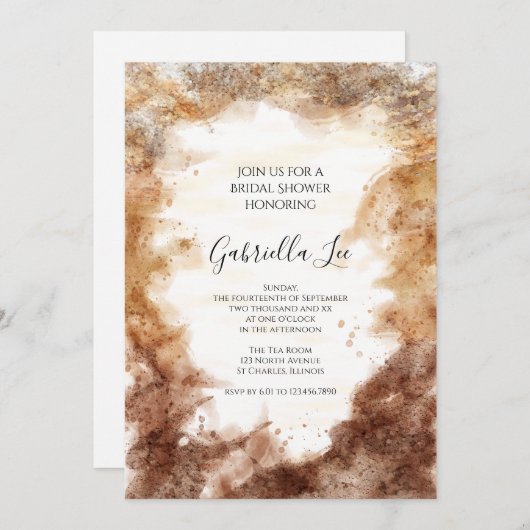 Rust Tones Abstract Waterverf Vrijgezellenfeest Kaart (Voorkant / Achterkant)