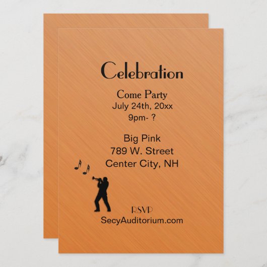 Rust Trumpet Party Kaart (Voorkant / Achterkant)