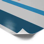 Rust Turquoise Blue MCM Squares on Grey Perfect Poster (Hoek)