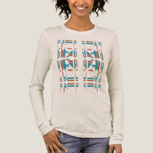 Rust Turquoise Southwest Art ziet er grote Tegel u Tri-Blend Shirt