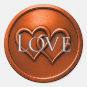 Rust Two Hearts Intertwined Wedding Ronde Sticker (Voorkant)