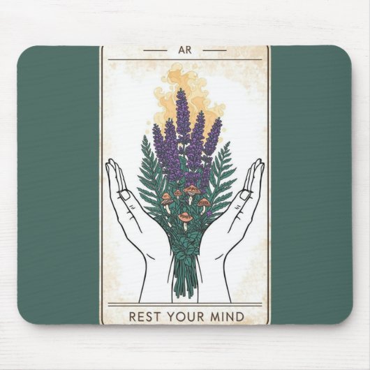 Rust Uw Geest Retro Tarotkaart Muismat (Voorkant)