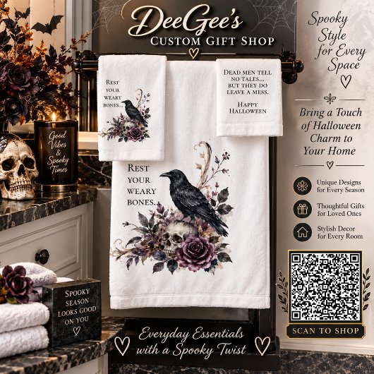 Rust Uw Vermoeide Botten Halloween Badhanddoekense Bad Handdoek