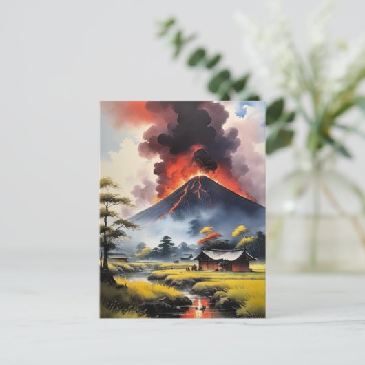 Rust verbrijzeld door vulkanische woede briefkaart (Staand voorkant)
