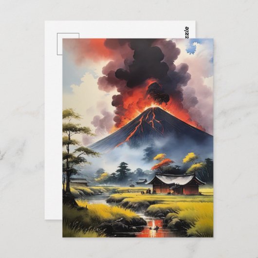 Rust verbrijzeld door vulkanische woede briefkaart (Voorkant / Achterkant)