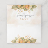 Rust verliest pomkin Thankful Family Thanksgiving Plaatskaartje (Buitenkant ongevouwen)