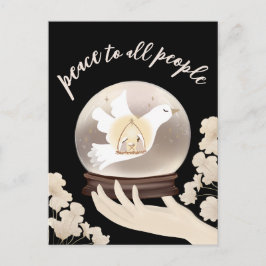 Rust voor alle mensen Christelijk Geboorte Sneeuw  Briefkaart