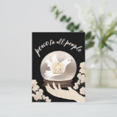 Rust voor alle mensen Christelijk Geboorte Sneeuw  Briefkaart (Staand voorkant)