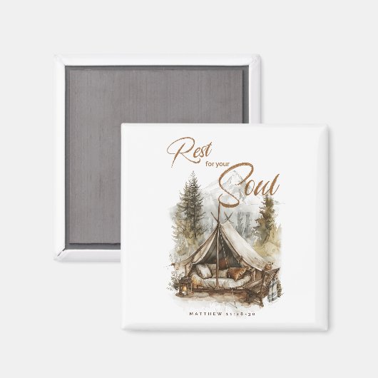 Rust voor je ziel Christelijke boho magneet (Voorkant / Achterkant)