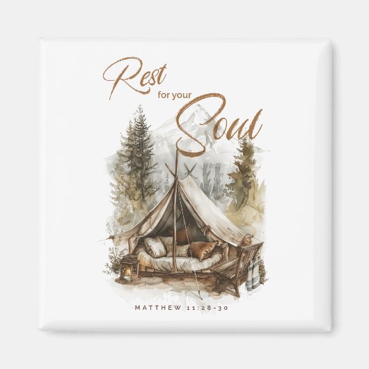 Rust voor je ziel Christelijke boho magneet (Voorkant)