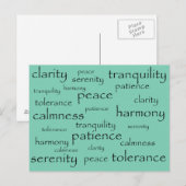 rust , vrede , harmonie briefkaart (Voorkant / Achterkant)