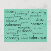 rust , vrede , harmonie briefkaart (Voorkant)