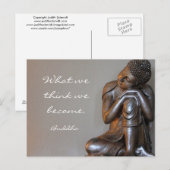 Rust vredig zilveren Boeddha woorden van wijsheid Briefkaart (Voorkant / Achterkant)