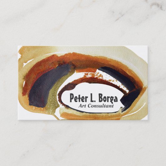 Rust Waterverf Abstracte Penseelkunst Manager Visitekaartje (Voorkant)