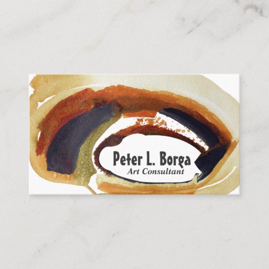 Rust Waterverf Abstracte Penseelkunst Manager Visitekaartje (Voorkant)