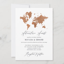 Rust waterverf wereldkaart bruiloft