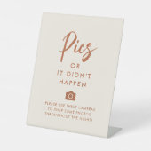 Rust Wedding Camera Pics of het gebeurde niet Reclamebord Met Voetstuk (Voorkant)