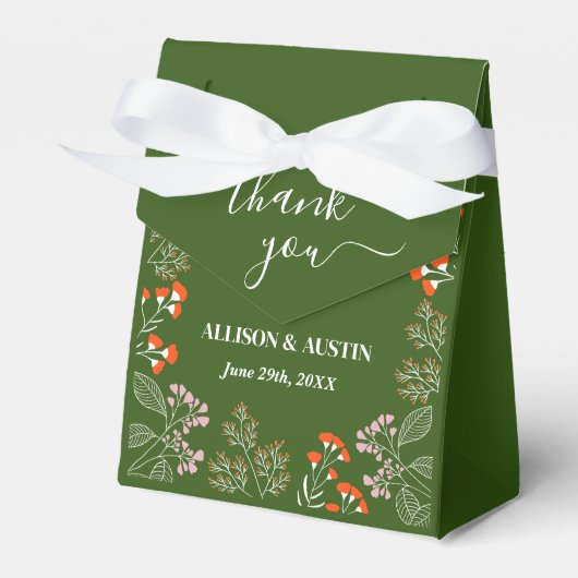 Rust Wildflower Botanical Garden Wedding Gift Bedankdoosjes (Voorkant Zijde)