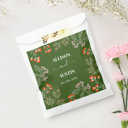 Rust Wildflower Botanical Garden Wedding Gift Bedankzakje (Gezegeld)