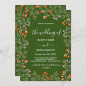 Rust Wildflower Botanische tuinbruiloft Kaart (Voorkant / Achterkant)