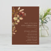 Rust Wildflower Herfst herfst foto website bruilof Kaart (Staand voorkant)