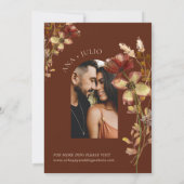 Rust Wildflower Herfst herfst foto website bruilof Kaart (Achterkant)