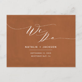 Rust + wit we doen elegante bruiloft briefkaart