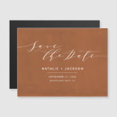 Rust + witte elegante bruiloft behalve de datum (Voorkant / Achterkant)