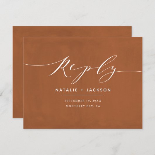 Rust + witte elegante trouwreactie (Voorkant / Achterkant)