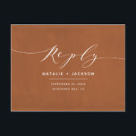 Rust   witte elegante trouwreactie briefkaart<br><div class="desc">Rust   wit elegant hand geschreven briefkaart van het trouwantwoord. Deel van een trouwsuite.</div>