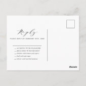 Rust + witte elegante trouwreactie briefkaart (Achterkant)